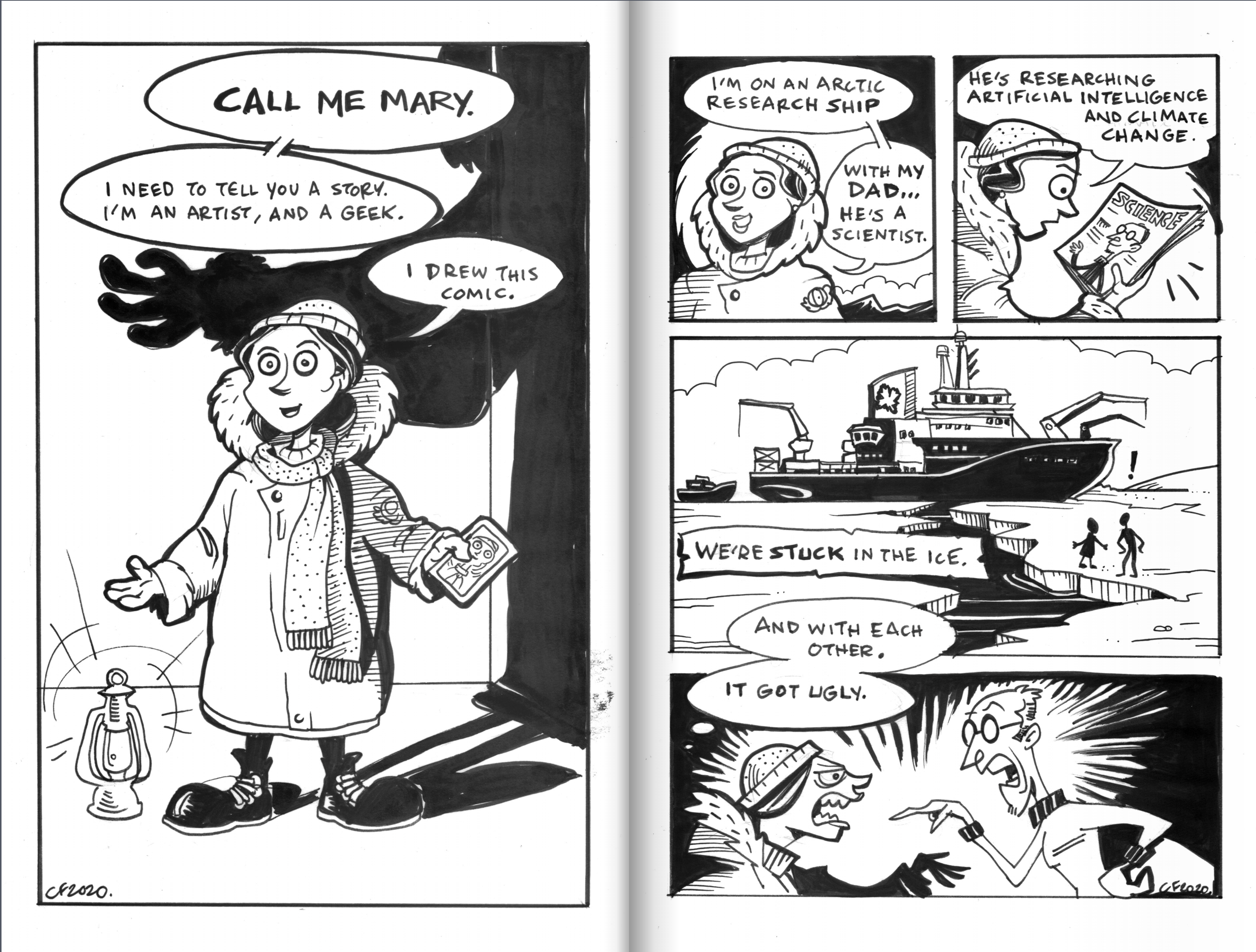 Original Drawing by Craig Francis for the FRANKENSTEIN: A Living Comic Book play