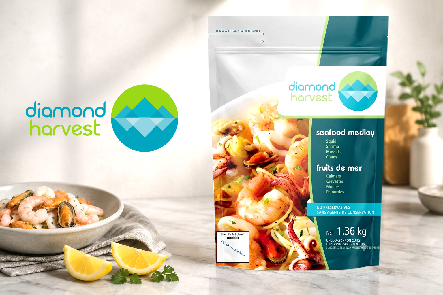 Export Packers: Diamond Harvest Frozen Foods - Branding, Packaging Design
